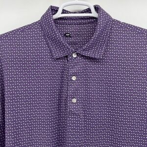 Onward Reserve Mens Polo Shirt XL Purple Martini Print Performance Golf Casual
